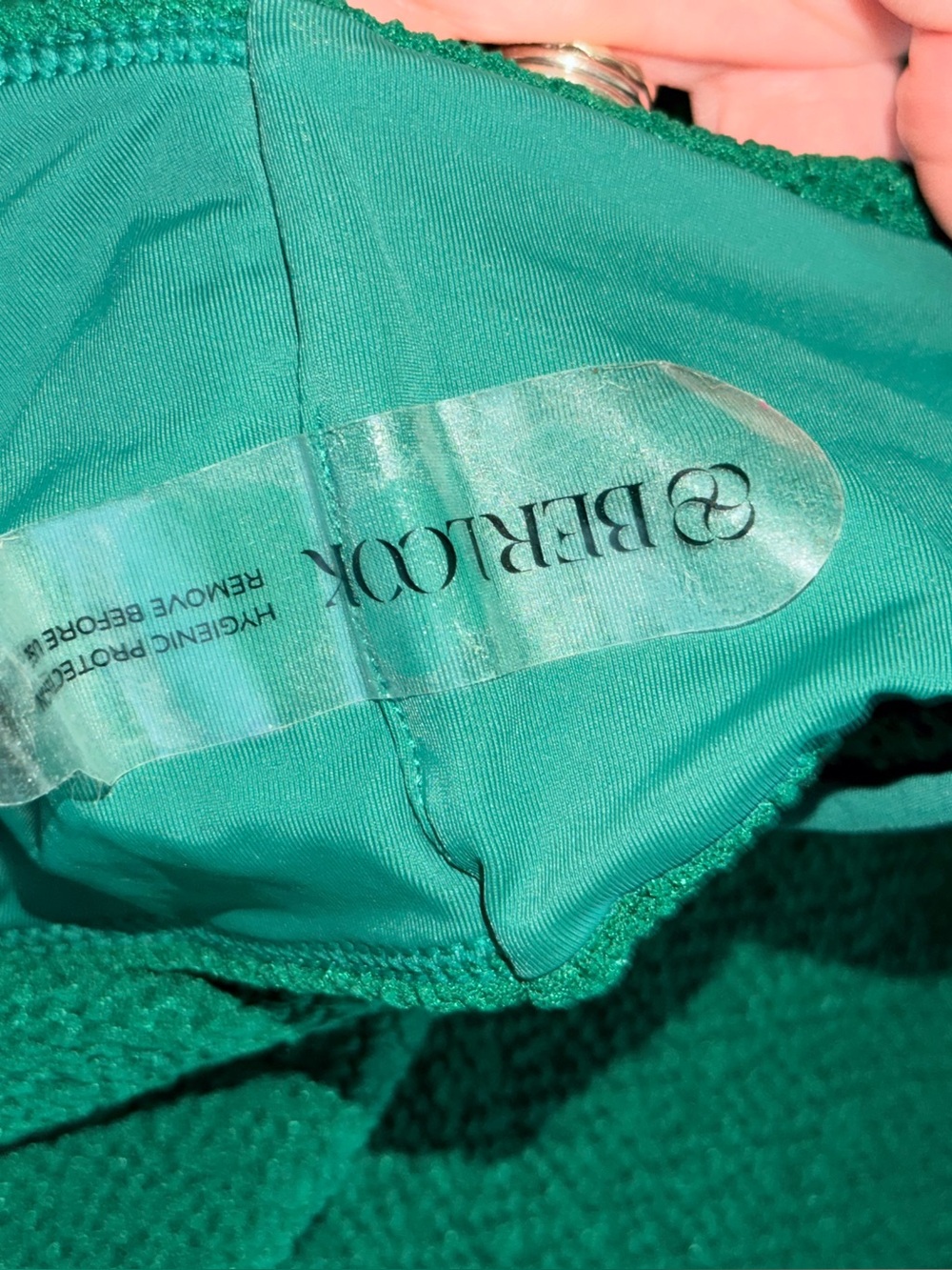 NWT Green Textured Scoop Back One Piece Swimsuit - Picture 4 of 5